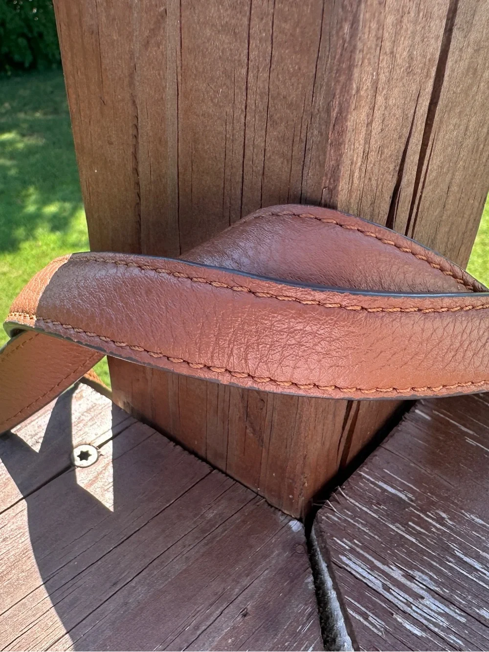 Genuine Pebbled Leather Slouchy Shoulder Bag Tote - Cognac Saddle Brown
